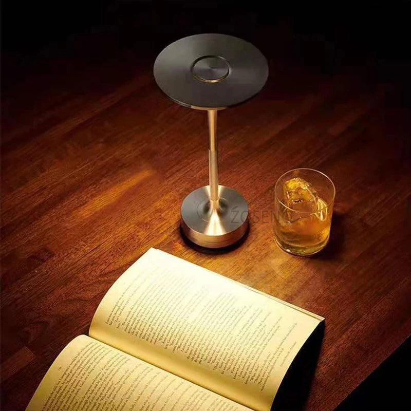 Modern Rechargeable LED Touch Sensor Wireless Reading Table Lamp - Black Desk Night Light