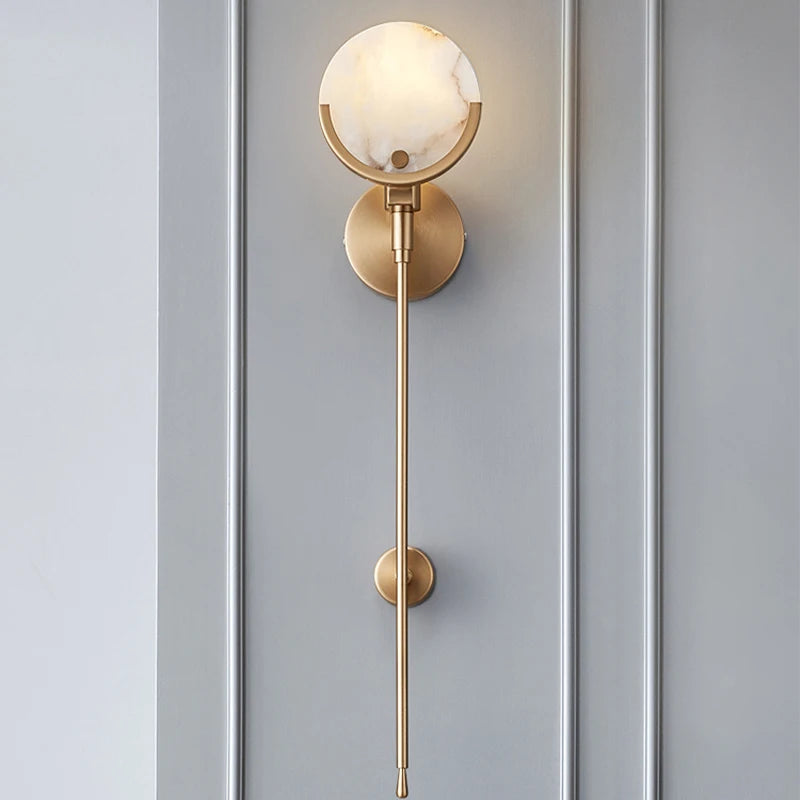 Modern Gold Marble Wall Lamp - Elegant LED Lighting Fixture for Various Indoor Spaces