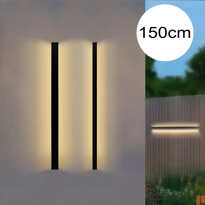 Modern Long Strip LED Wall Lamp – Outdoor Waterproof Lighting Solution