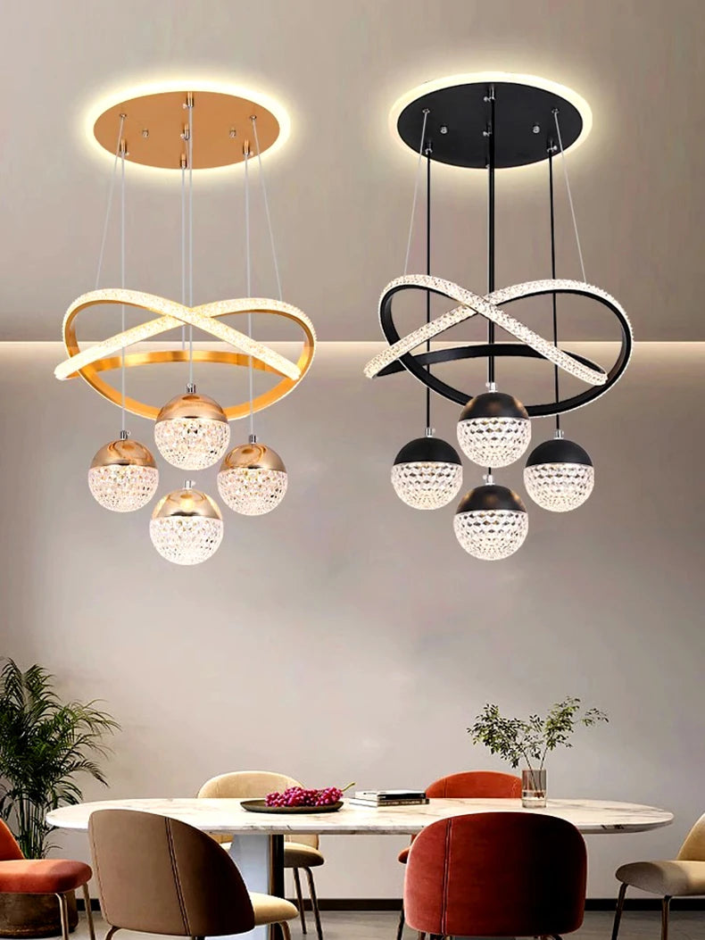 Modern LED Dining Room Chandelier - Elegant Indoor Lighting for Living Room, Bedroom, and Kitchen