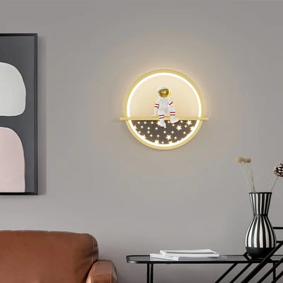 Modern LED Wall Lamp - Whimsical Astronaut Design for Children's Room Decor