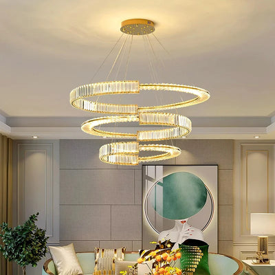 Modern Crystal Chandeliers Indoor Lighting Ceiling Lamp with LED Hanging Lights for the Living Room and Indoor Lighting