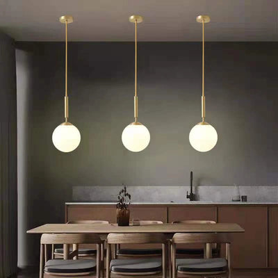 Modern Nordic Glass Ball Pendant Light: Minimalist Ceiling Lamp for Living, Bedroom, Dining Room Decor