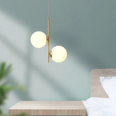 Modern Luxury Coppery Restaurant Pendant Light: Nordic Designer Creative Acrylic Ball G9 Hanging Lamp