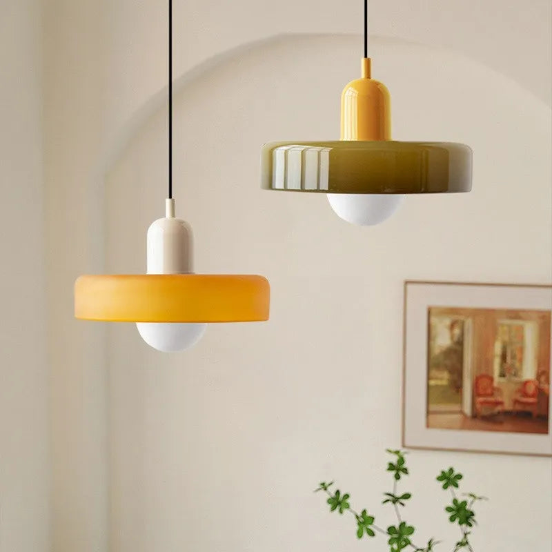 Nordic Glass Pendant Light: Candy Color Single Head Lamp for Living Room, Bedroom, Study, Dining Room, Bar