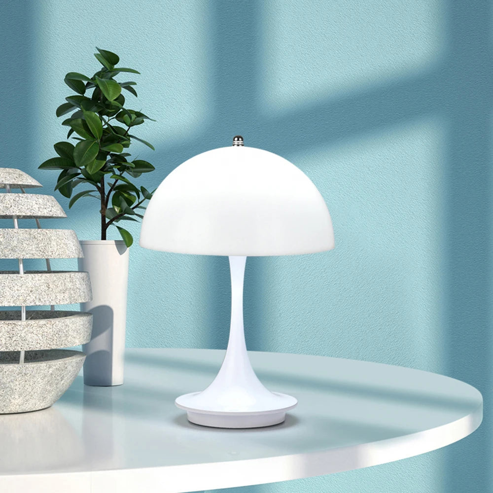 Modern LED Mushroom Table Lamp - Dimmable Flower Bud Lamp with USB Charging