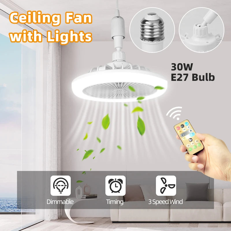 Smart Ceiling Fan with Light – Modern LED Fan with Remote Control