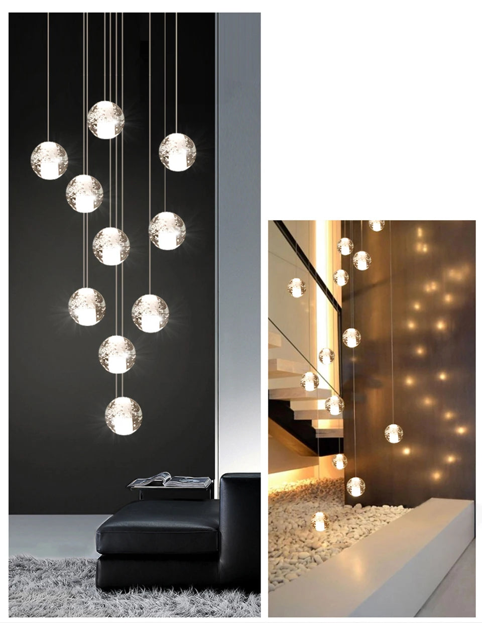 Modern Spiral Staircase Crystal Chandelier - LED Ceiling Light