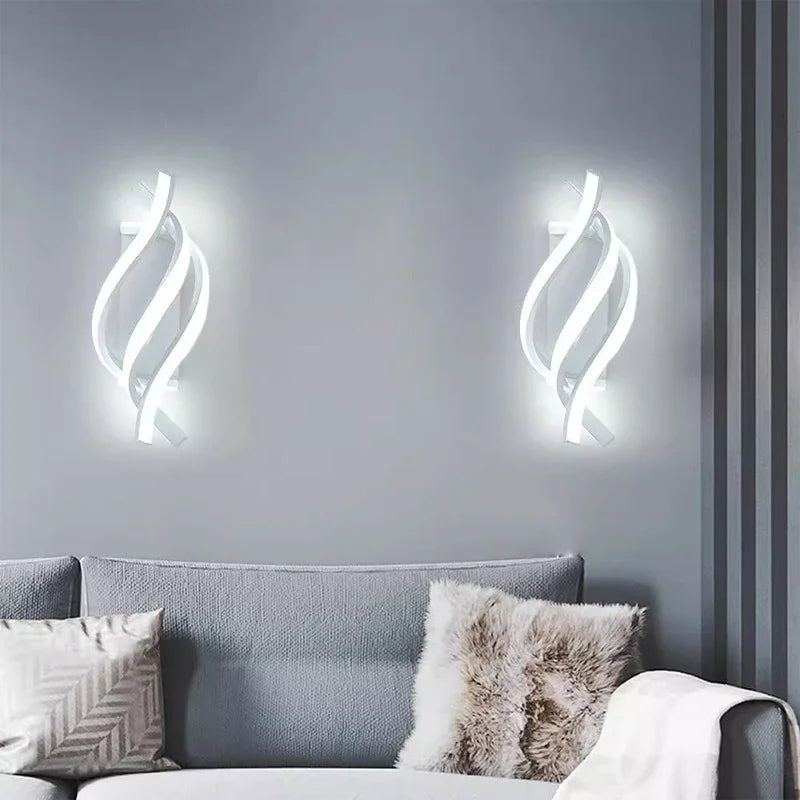 Modern LED Wall Lamp: Minimalist Black and White Line Decor Lights for Bedroom, Bedside, Stairway, Aisle