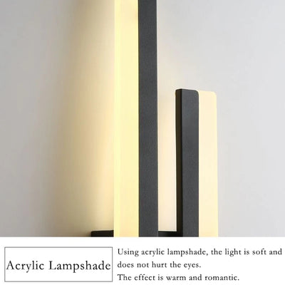 Modern LED Wall Lamp: Black/Gold Acrylic Room Decor Light