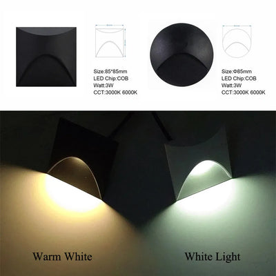 Modern Waterproof IP65 LED Recessed Wall Lamp for Outdoor Lighting - 3W Embedded Step & Stair Balcony Porch