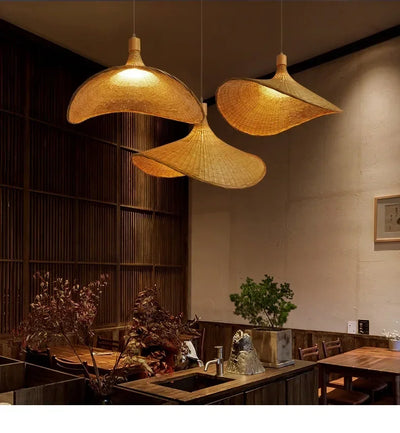 Handcrafted Rattan Bamboo Pendant Light E27 Suspension Light for Dining, Living Room, and Indoor Décor