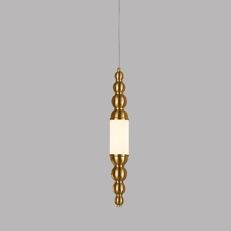 LED Pendant Lamp: Gold Hanging Light for Island, Dining Room, Shop, Bar Counter - Cylinder Pipe Design