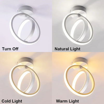 Small Led Ceiling Lights Aisle Hallway Lamp Modern 2 Rings Light Fixtures Living Room Bedroom Kitchen