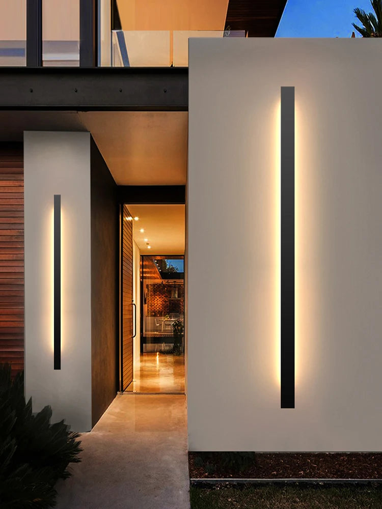 Modern Waterproof Outdoor Wall Lamp LED Long Line Lamp IP65 Aluminum  Garden Villa Porch Light