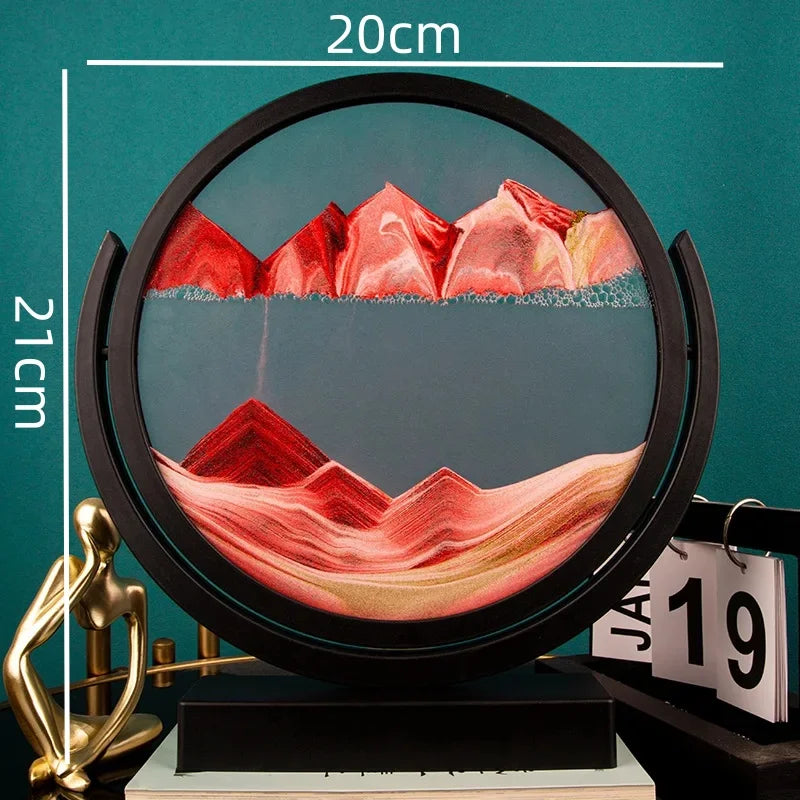 3D Moving Sand Art Hourglass with Handmade Glass Hourglass for Home Decor & Gifts