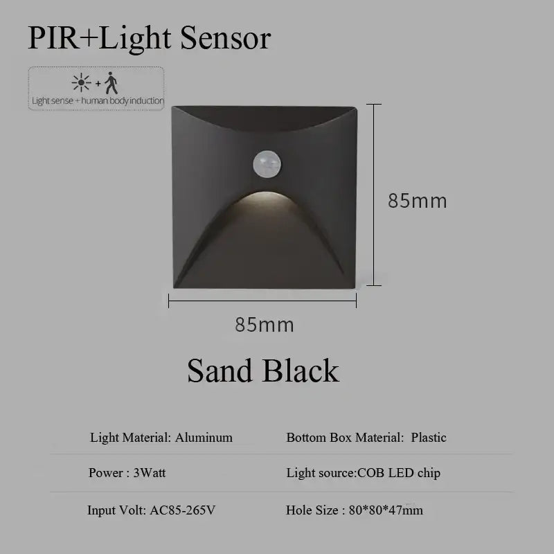 PIR Motion Sensor Recessed LED Step Light – IP65 Waterproof 3W | Eco ...