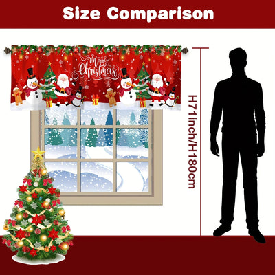 Christmas Short Curtains and Valances for Home Décor 2025–2026 Xmas Kitchen and Bedroom Window Decorations