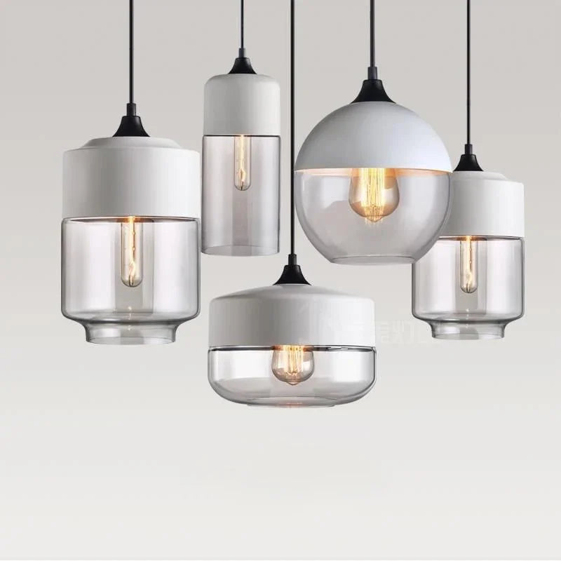 Nordic Glass Pendant Lights - Modern LED Wood Chandelier for Versatile Illumination