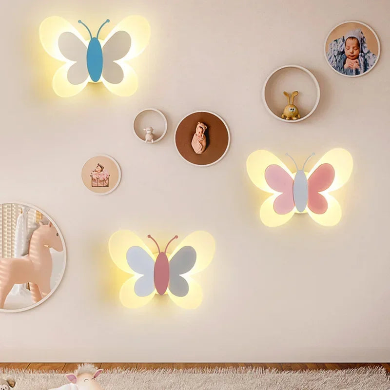 LED Butterfly Wall Sconce Modern Children's Room Butterfly Wall Light