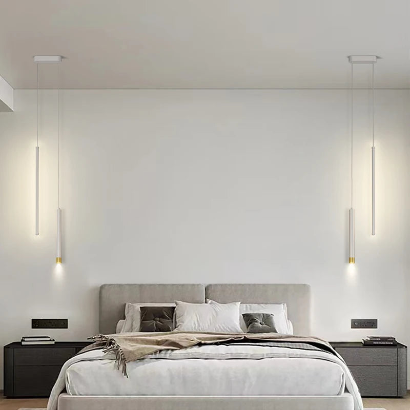 Modern LED Chandelier: Sleek Ceiling Lamp for Living and Study Room