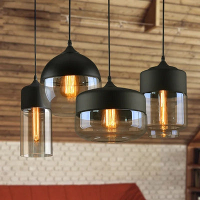 Modern LED Glass Pendant Light Fixture - Stylish Indoor Decor for Various Spaces