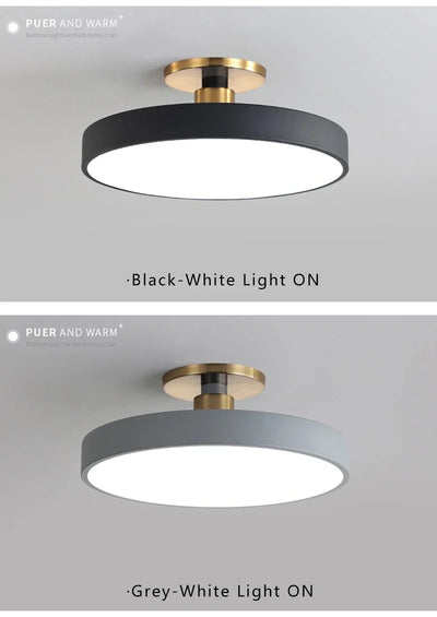 Circular Macaron LED Ceiling Light – Modern Dimmable Chandelier for Bedroom and Living Room