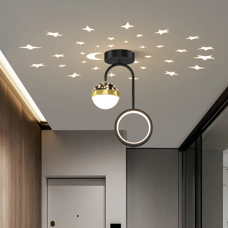 Gold & Black LED Chandelier: Ideal Lighting for Aisles, Porches, Bedrooms, Restaurants, Offices, Coffee Bars & More