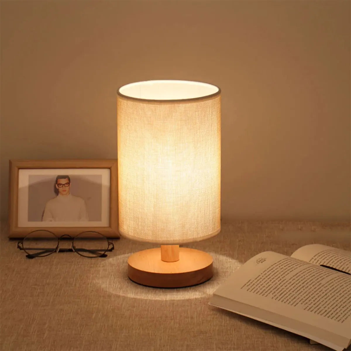 USB Bedside Lamp Night Lights Table Lamp For Bedroom Wooden Desk Lamp