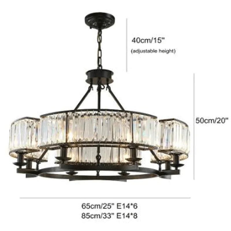 NORMICHY Crystal Round Ceiling Pendant Light Fixture