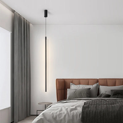 Minimalist Black Aluminum LED Pendant Lights: Modern Chandeliers for Dining Room, Bedroom Decor, and Background