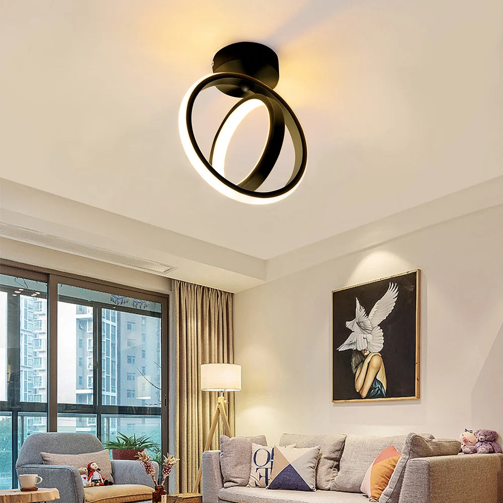 Small Led Ceiling Lights Aisle Hallway Lamp Modern 2 Rings Light Fixtures Living Room Bedroom Kitchen