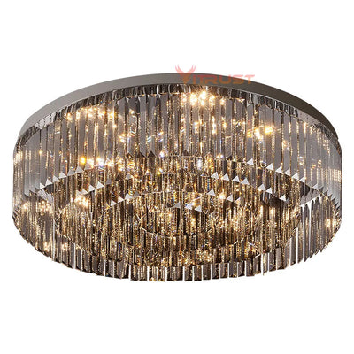 Smokey Crystal Chandelier - Modern K9 Chandeliers Ceiling Lamp for Living Room, Bedroom, Dining Home Lighting