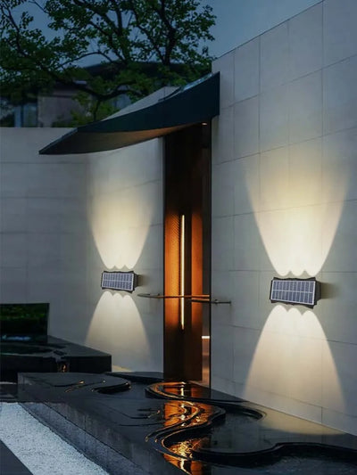 Solar LED Outdoor Up and Down Wall Lamps Lighting for Balcony, Courtyard and Garden