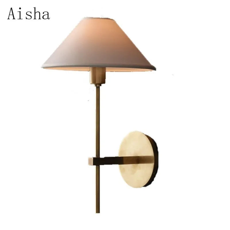 American Style Fabric Wall Lamp - Modern Living Room Background Sconces