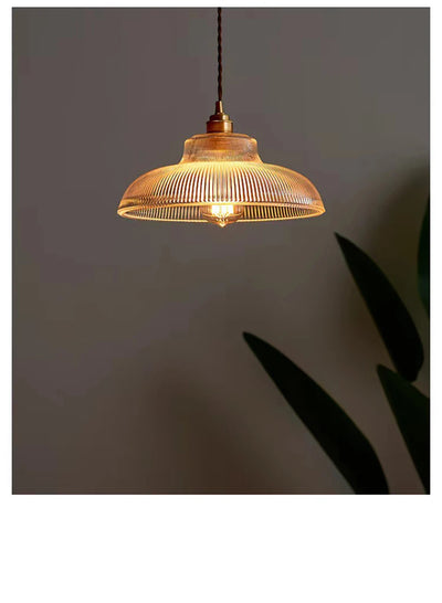 Nordic Glass Pendant Light – Retro Copper Lighting Fixture for Bedroom, Living Room, and Home Decor