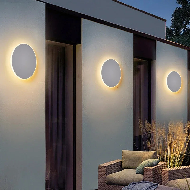 Nordic Minimalist LED Circular Wall Lamp – Waterproof IP65 Lighting