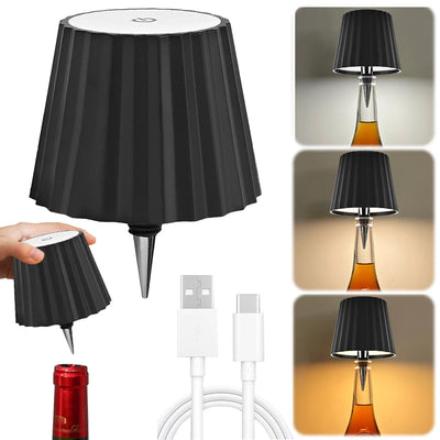 Wireless LED Wine Bottle Lamp – Rechargeable Decorative Night Light