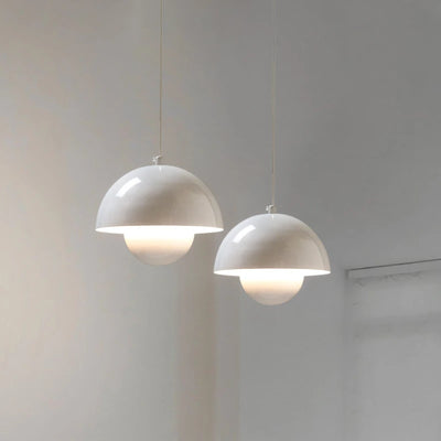 Nordic Bloom: Modern Pendant Light with Dimmable LED & Cream Finish