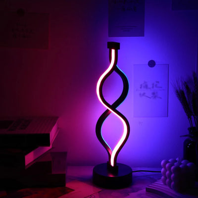 Creative Twist-Shaped Purple USB Desk Lamp for Decorative Illumination and Cozy Atmosphere