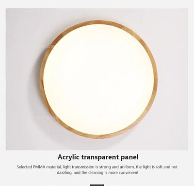 Nordic Ultra-Thin LED Wooden Ceiling Light