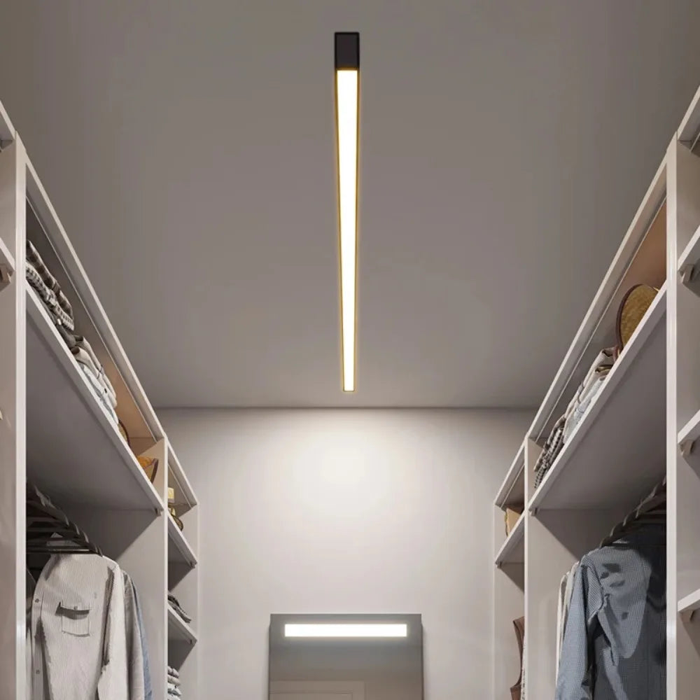 Contemporary Long Strip LED Ceiling Light Fixture for Balcony, Aisle, Bedroom, and Living Room Decor