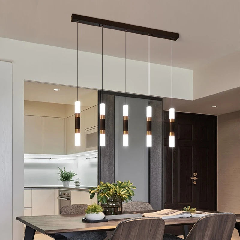 Modern LED Long Tube Chandelier: Perfect for Kitchen Island, Villa, Restaurant, Living Room, Staircase, Hall, Hotel