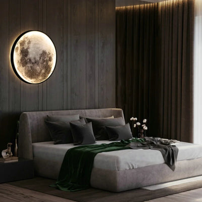 Modern Moon Light LED Wall Lamp – Creative Earth-Inspired Bedroom and Living Room Wall Sconce