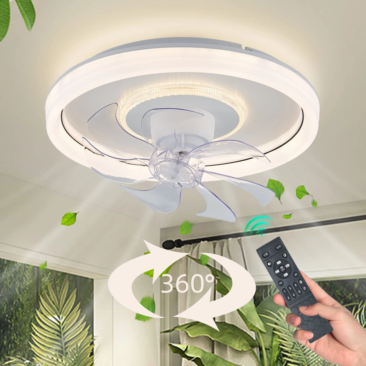 Smart Ceiling Fan with LED Lights: Remote Control Ventilator Lamp