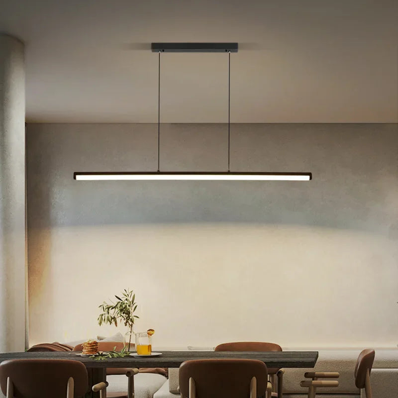 Modern LED Pendant Lamp: Minimalist Aluminum Long Strip Hanging Lighting for Bar, Dining, Living Room, Bedroom