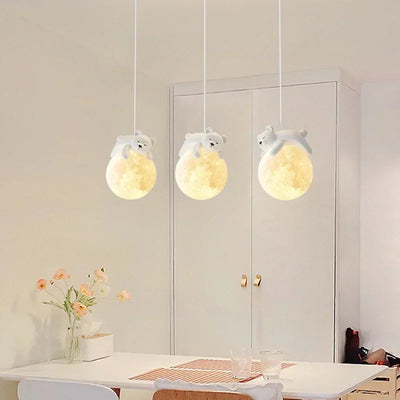 Nordic Little Cute Rabbit LED Pendant Lamp for Dining Rooms, Children's Bedrooms, and Bedside Spaces