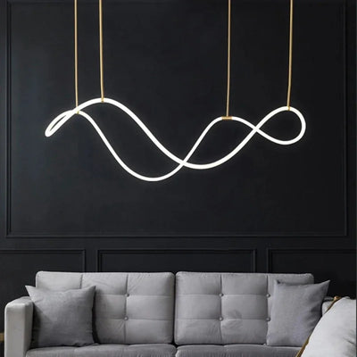 Modern Long Hose LED Chandelier - Minimalist Art Decor Indoor Lighting Fixture