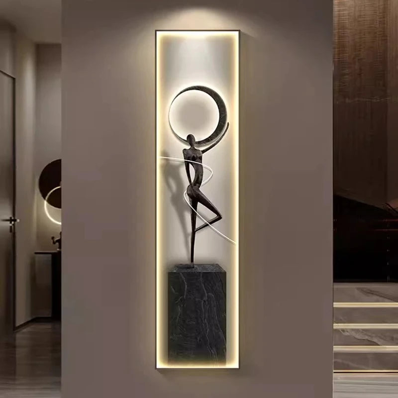 Modern Luxury Entrance Decoration Painting LED Wall Lamp - Artistic Illumination for Enhanced Ambiance