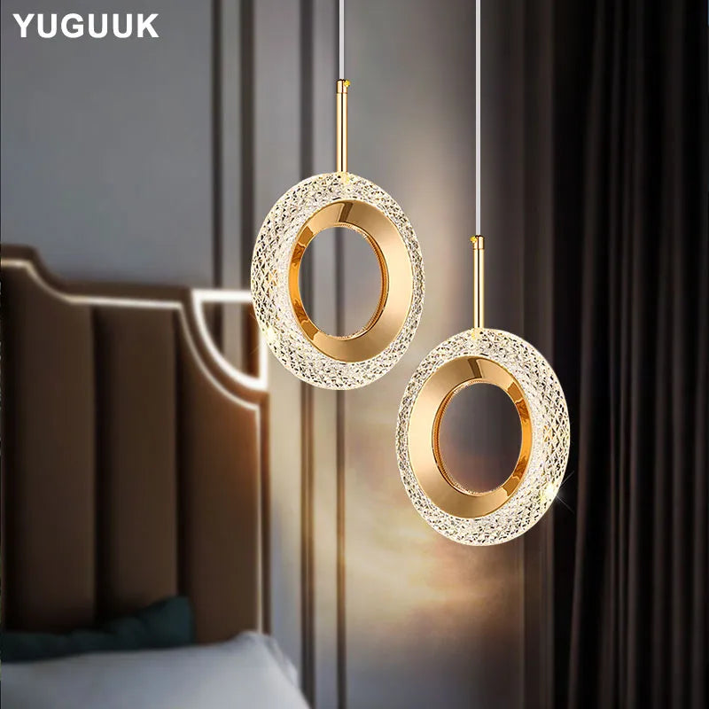 Nordic Ring LED Pendant Lights - Modern Hanging Lamp for Bedroom and Living Room Decor